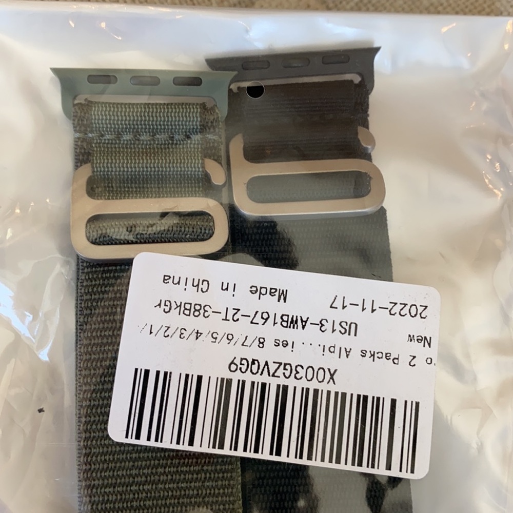 NWT GIROVO 2 Pack Alpine Loop Apple Watch Bands Black / Army Green - Picture 3 of 6